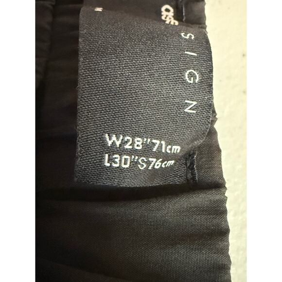 ASOS DESIGN skinny trousers with elastic waist black nylon 28x26 crop - Picture 8 of 11